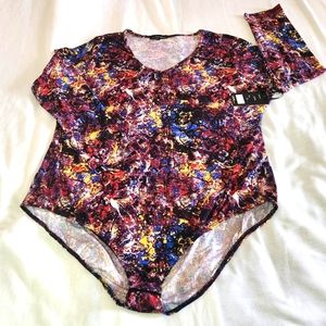 Plus Size Long Sleeve Colorful Love Universty Body Suite Size 3X